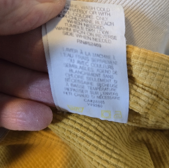 Vintage 90s Mustard Corduroy Button Down Shirt Gilmore Girls Fall Bookish Size S - Picture 8 of 8
